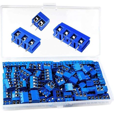PCB Bornier 100 Pièces Bornier à Visser 5mm Bornier à Souder PCB Connecteur / Connector 2 broches/3 broches/4 broches (1/5)