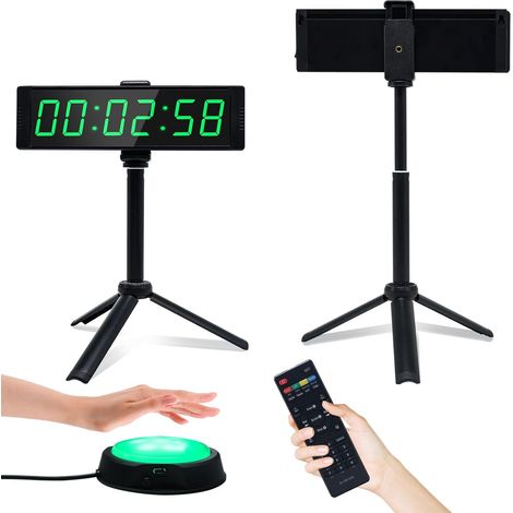 YZ Fitness-Timer für das Heim-Fitnessstudio, Fitness-Timer mit Stoppuhr-Taste, große digitale Stoppuhr mit Countdown-Funktion, 12/24-Stunden-Digitalwanduhr, mit Ständer (1/5)