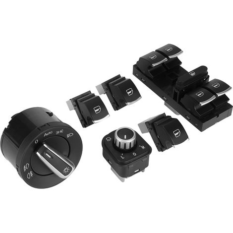 Interrupteurs pour Volkswagen Passat CC Jetta Golf - 6 Pcs (lumières, miroir, vitres) - Kit complet (1/5)