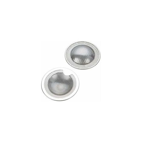 Lot de 2 petits tamis d'évier en acier inoxydable(petit)(S) - Idéal pour évier de cuisine, évier, douche, baignoire (1/5)