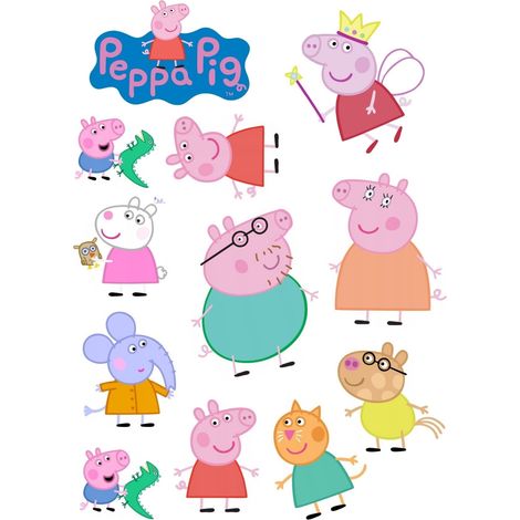 Personajes de oblea de pastel de Peppa Pig wz3
