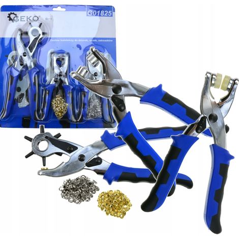 Geko G01825 Lederhandwerksset für Ösen und Druckknöpfe 128-teilig. (1/5)