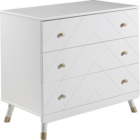 TINY WHITE - Commode 3 Tiroirs Motif Graphique (1/3)
