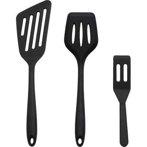 Ensemble de 3 spatules en silicone pour la friture, le poisson et une mini-spatule (1/4)