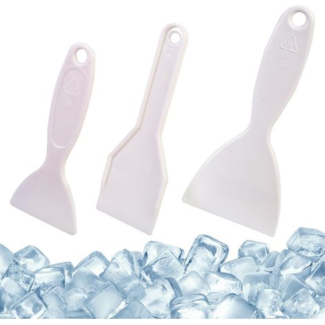Lot de 3 grattoirs à glace pour réfrigérateur,grattoirs de débouchage pour réfrigérateur,dégivreur du réfrigérateur, blocage de la neige pour grattoir à glace pour congélateur familial (1/5)