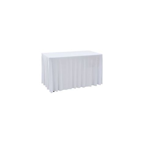 tovaglie elasticizzate con bordo, bianche, 243 x 76 x 74 cm - Crezuo
