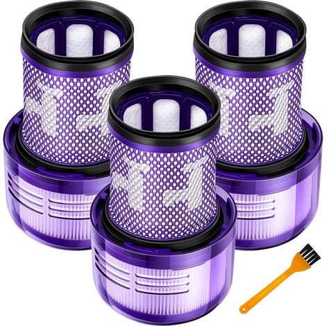 V12 HEPA Filter 971517-01 für Dyson V12 Detect Slim Akku-Staubsauger V12 Filter Ersatzfilter Zubehör für Dyson, 3 Filters, 1 Reinigungsbürste (1/5)