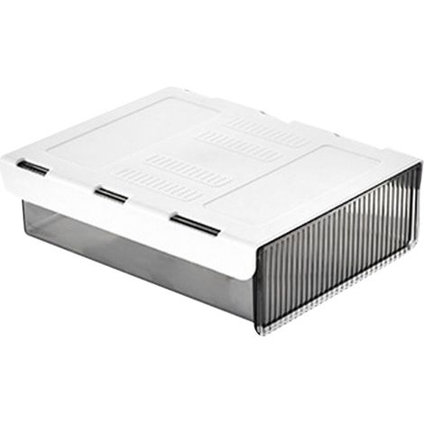 Tiroir sous bureau en plastique transparent, rangement coulissant gain de place pour bureau ou classe, Noir (1/5)