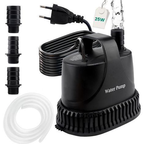 1 Pompe Submersible, Débit 1500L/H, 25W, Câble 2M, Pour Aquarium Et Fontaine (1/5)