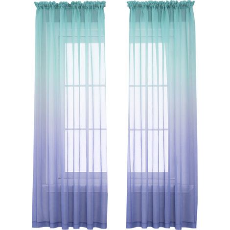 Rideaux en lin ombré transparents, voilages semi-transparents pour chambre et salon, ensemble de 2 panneaux (52 x 63 pouces) (1/5)