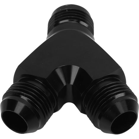 Raccord de dérivation en Y étanche, revêtement anodisé noir, type universel, adapté aux tuyaux de carburant 10AN. (1/5)
