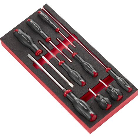 Facom – Jeu de tournevis plat fendu – Empreinte de tête 6mm – Longueur 100mm – Pour vis à bois dur et teck
