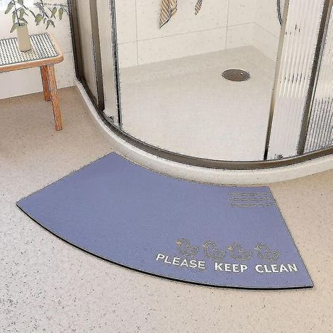 Tapis de douche d'angle à séchage rapide Mott 50, antidérapant et incurvé, pour douche ronde. Tapis absorbant et doux pour salle de bain, confortable et facile à poser au pied. Dimensions : 50 x 80 cm (1/5)