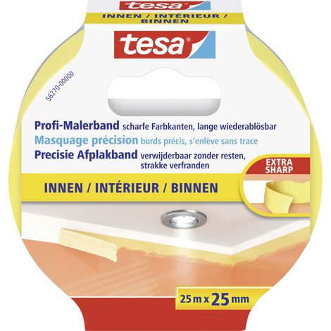 tesa PRECISION INDOOR 56270-00000-01 Kreppband tesa® Gelb (L x B) 25 m x 25 mm 1 St. (1/5)