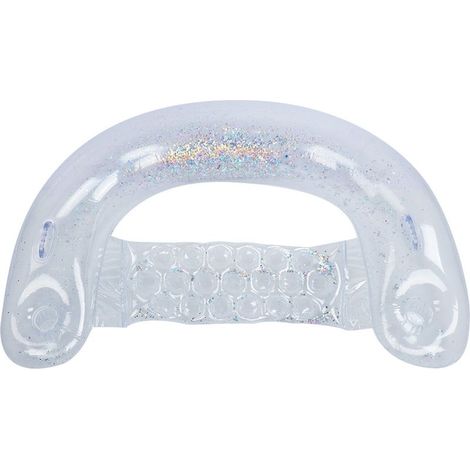 Matelas Flottant Inflable avec Paillettes Argentées pour Piscine, Idéal pour l'Été (1/5)