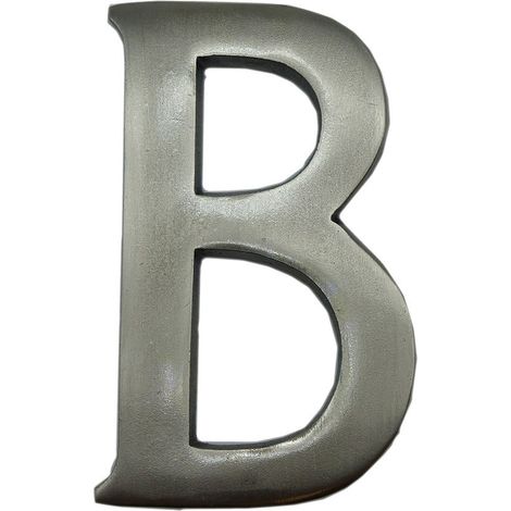 Letra b, de níquel con acabado mate y fijación invisible, 10 cm