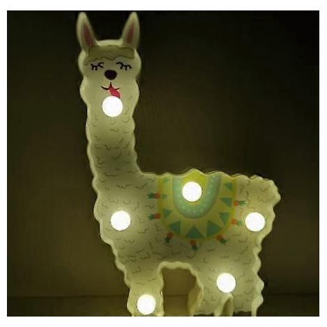 Veilleuse LED en forme d'alpaga - Décoration murale pour enfants, compatible avec une étagère de salon