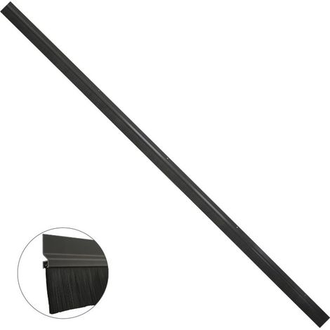 Burlete Para Puertas De Garaje Aluminio Negro Con Cepillo 2,5m (1/5)