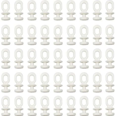 100 PCS Glisseurs pour Rail à Rideaux Crochet de Tringle à Rideau Coulissant Crochet de Rideau Rail Glisseur pour Rideau de Fenêtre Rideau de Porte et Rideau de Douche (1/5)