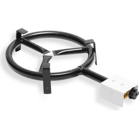 Briebe MOD300 Paellero Aro 30cm, Quemador de Gas Butano, Camping Gas, Rosco para Paellas, Plancha  Negro