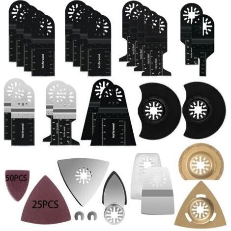 Lame de Scie Oscillante, 105 Pcs Outil Multifonction lame, Saw Blades Accessoires Kit, Outils Oscillants Multifonctions universelle