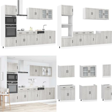 vidaXL Ensemble d'armoires de cuisine 7 pcs Kalmar bois d'ingénierie (1/5)