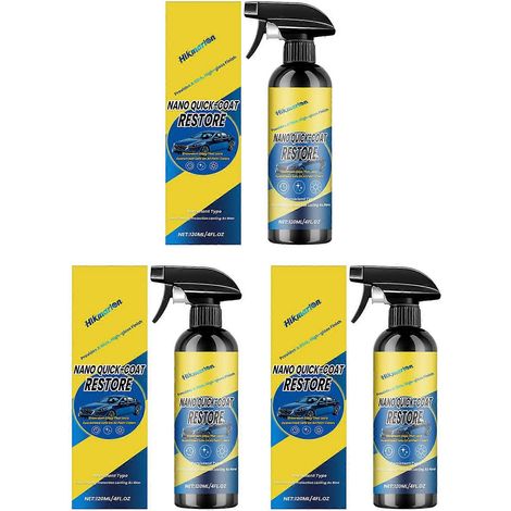 Spray de revêtement nano rapide pour voiture, agent de revêtement automobile avancé, anti-poussière, lustrage, brillance longue durée pour véhicule, 3 pièces (1/5)