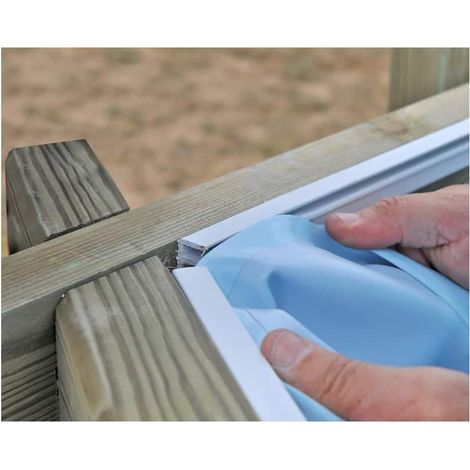 Liner uni bleu pour piscine bois ovale SAFRAN 2 de dimensions 6,20 x 3,95m