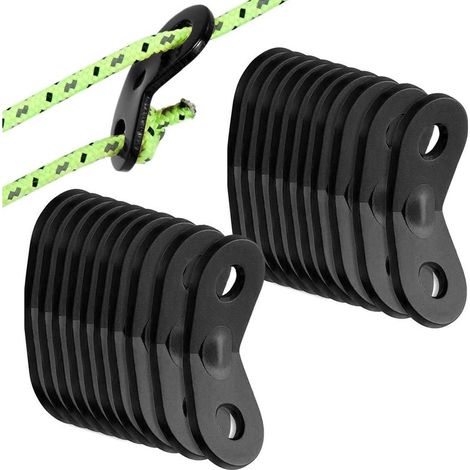 20PCS Tendeur de Corde Tendeur Camping en Alliage d'Aluminium Crochet Ajusteur de Corde Durable Antidérapant pour Tente Bâche Randonnée Camping (1/5)