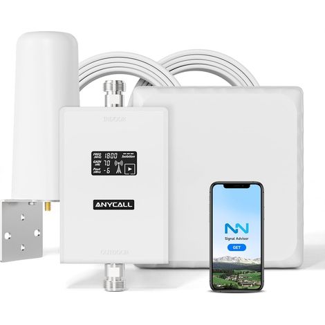 Amplificateur Reseau Mobile pour Bande 3,20, Amplificateur 4G LTE 3G GSM pour Maison Bureau, Compatible avec Orange SFR Free Bouygues Télécom etc., Réception du Signal à 360 Degrés (1/5)