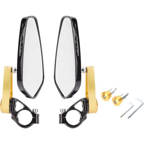 Rétroviseurs latéraux dorés 22mm pour guidon de moto street racing et scooter (1/5)