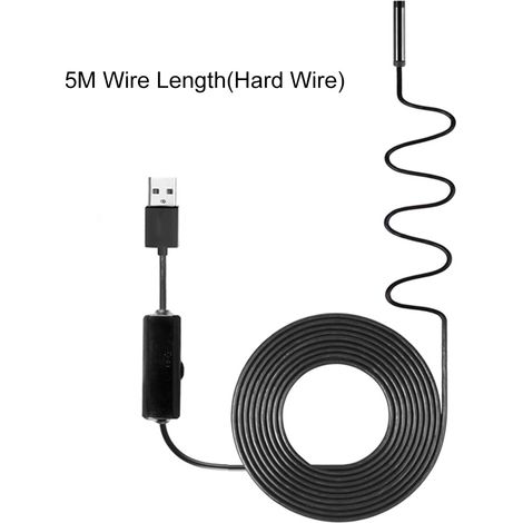 Industrielles Videoinspektionskamera-Endoskop mit 8 integrierten LEDs, 8-mm-Objektiv, IP67 wasserdicht, USB-Endoskop (5 m starres Kabel)