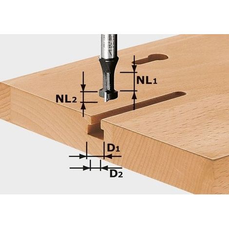 Festool – Fraise à rainurer en T HW 8mm – Pour rainures en T dans bois massif – SKU 491035 (1/5)