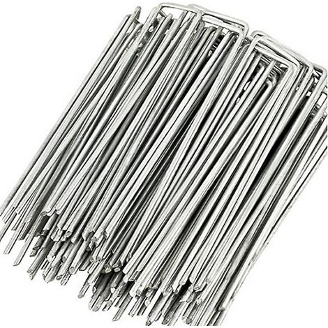 lot De 100 Piquets De Fixation En Acier Pour Bche Anti-mauvaises Herbes - 150x40mm - 2,5mm (1/5)