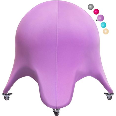 Balles ergonomiques avec housse et roulettes pour meubles, pour bureau, chaise de bureau (ametiste, 60-65 cm de hauteur d'assise) (1/5)
