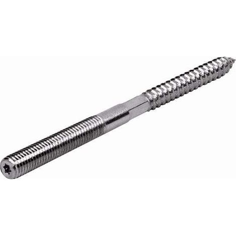 GRÖMO Verzinkte Stockschraube M 10 x 100 mit Torx-Aufnahme und Schlüsselfläche, 50213