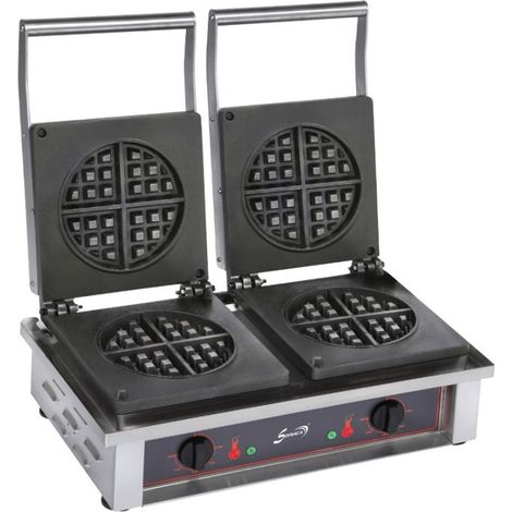 Gaufrier forain électrique double gaufres rondes (Ø)185 mm, 3200 W, 220 V - MONO