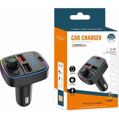 P11 Bluetooth-Freisprecheinrichtung mit MP3-Player, FM-Transmitter, QC3.0 Bluetooth-Schnellladefunktion – P10 mit Verpackung (1/3)