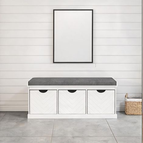 Console blanc en bois 105 x 35 x 47 cm (1/5)