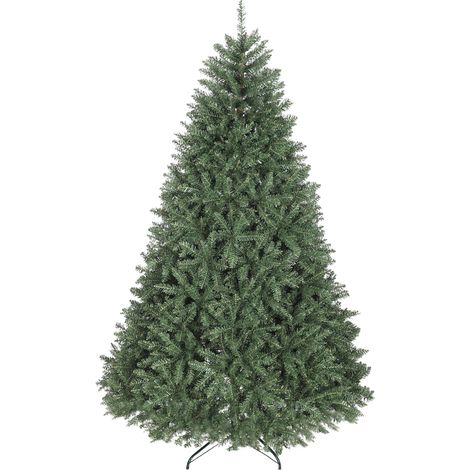 Sapin de Noël artificiel 210 cm, arbre de Noël réaliste avec 2641 pointes de branche articulée, support en métal, vert (1/5)