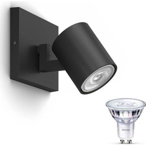 Philips Runner Spot en saillie à 1 point lumineux GU10 (Noir) - Philips LED GU10 50W Scene Switch