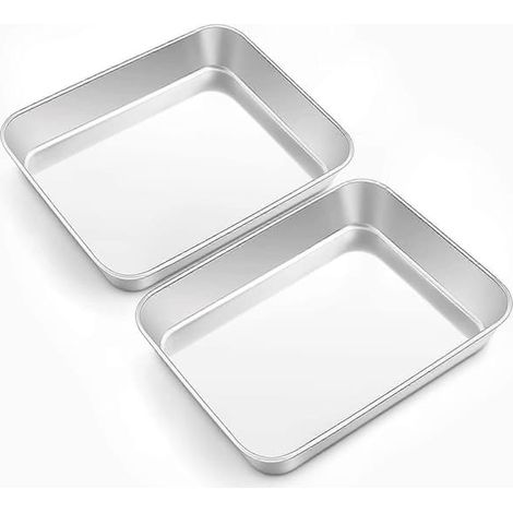 BelleRise - Lot de 2 petits plats à four rectangulaires profonds, surface plane, lave-vaisselle, 23 x 17 x 5 cm (1/5)