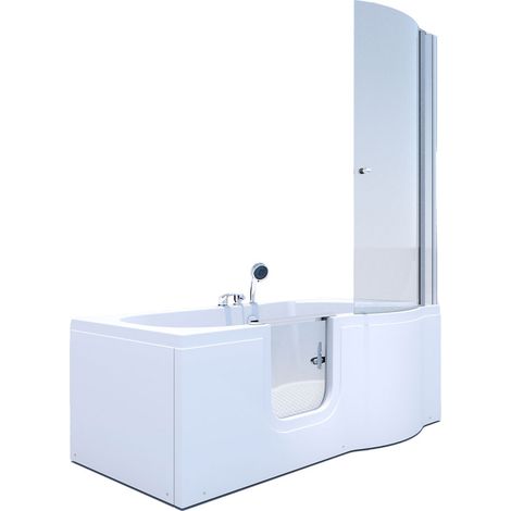 Seniorendusche und Badewanne mit Tür S12D-L-EC Dusche 170x85cm (1/5)