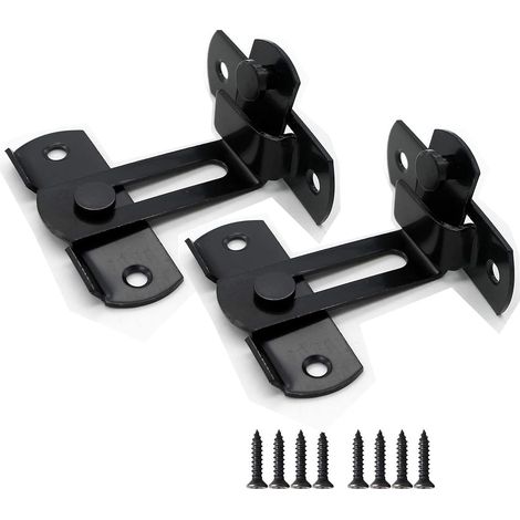Cerradura de puerta, 2 piezas, pestillo de acero inoxidable de 90 grados con tornillos para puertas y ventanas (grande) (1/5)