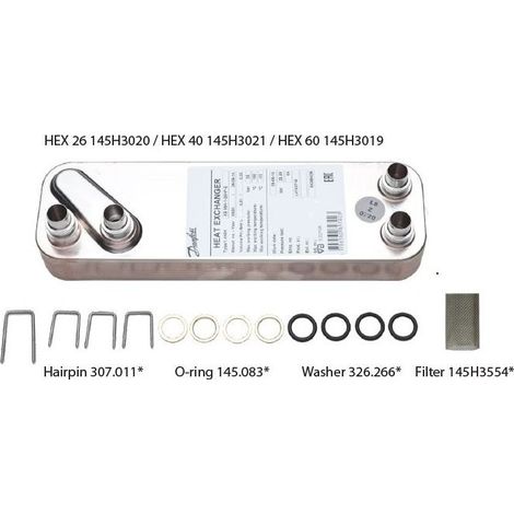 Danfoss Service Kit Wärmeübertrager T1 26-Platten für Akva Lux/Reno/VX-F