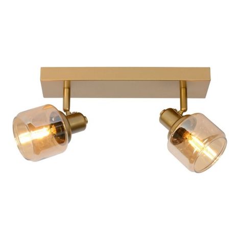 Faretto soffitto doppio oro ottone Bjorn 2xE14 40W Lucide
