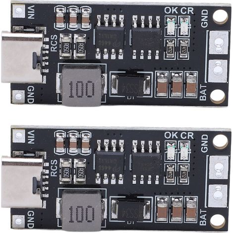 Module de chargeur de batterie (2 pièces) résistant à l'usure, type C 2S, vers 8,4 V, module de charge pour batterie lithium 4 A (1/5)