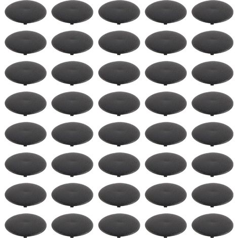 Lot de 40 cache-vis décoratifs en plastique étanches de 15 mm, noir (1/5)