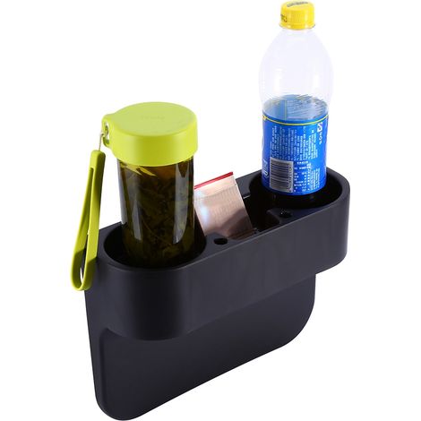 Porte-gobelet et support repas 3 en 1 pour siège auto, range-boissons, canette, bouteille, noir (1/2)