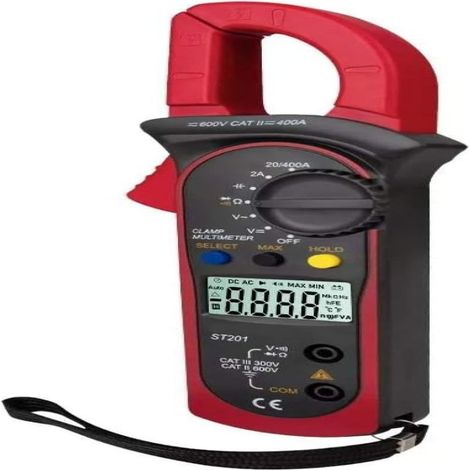 Multimètre à pince numérique ST201, 4000 points, ampèremètre à pince, testeur de transistors et de condensateurs, testeur de puissance automobile, testeur de tension et de courant AC/DC (1/5)